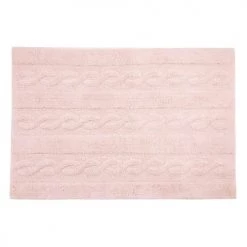 Lorena Canals Tapis Enfant Tapis Coton Motif Tresse Rose 120x80