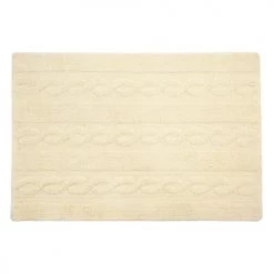 Lorena Canals Tapis Enfant Tapis Coton Motif Tresse Vanille 120x80