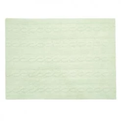 Lorena Canals Tapis Enfant Tapis Coton Motif Tresse Vert 120x160