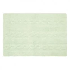 Lorena Canals Tapis Enfant Tapis Coton Motif Tresse Vert 120x80