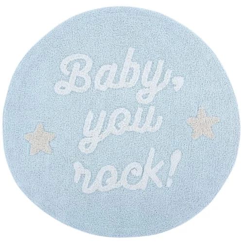 Lorena Canals Tapis Enfant Tapis Coton Rond Lavable Baby, You Rock! D120cm