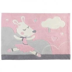 Sauthon Tapis Enfant Tapis De Chambre Tufté 130x90cm En Acrylique Rose