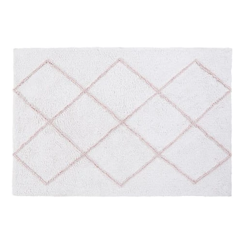 Maisons Du Monde Tapis Enfant Tapis En Coton écru Motifs Graphiques Rose 120x180