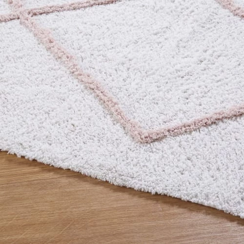 Maisons Du Monde Tapis Enfant Tapis En Coton écru Motifs Graphiques Rose 120x180 – Image 2