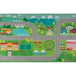 Beliani Tapis Enfant Tapis En Tissu Vert 150x80cm