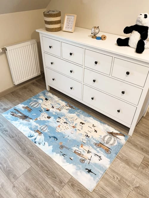 Nazar Tapis Enfant Carte Du Monde 80x150 – Image 2