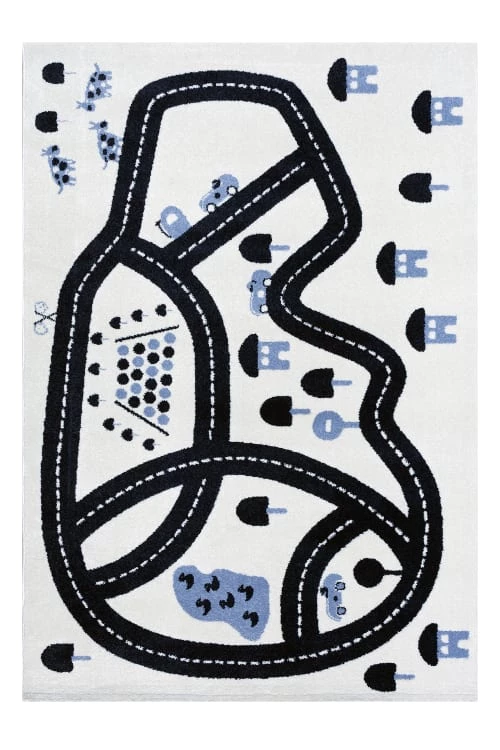 AFK Living Tapis Enfant Circuit Bleu 120x170