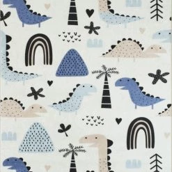 Nazar Tapis Enfant Dinosaure Bleu 120x160