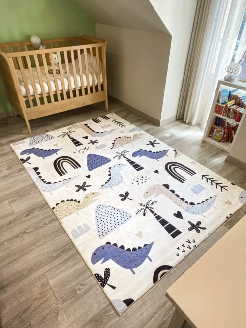 Nazar Tapis Enfant Dinosaure Bleu 160x230 – Image 2