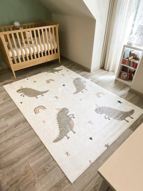 Nazar Tapis Enfant Dinosaure Vert 120x160 – Image 4