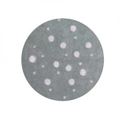 Un Amour De Tapis Tapis Enfant En Coton Gris 140x140 Rond