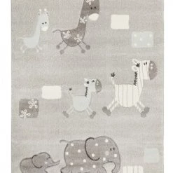 Esprit Tapis Enfant Motif Animaux Gris 80x150