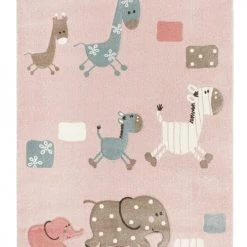 Esprit Tapis Enfant Motif Animaux Rose 80x150