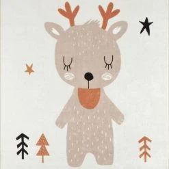 Nazar Tapis Enfant Motif Renne Marron 120x160