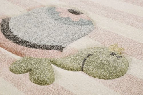 SIGIKID Tapis Enfant Rayé Pastel Motif Animaux 120x170 – Image 4