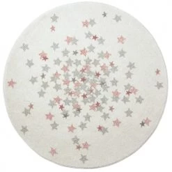 AFK Living Tapis Enfant Rond Nova Rose 120x120