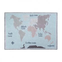 Lorena Canals Tapis Enfant Tapis Lavable Carte Du Monde (140 X 200 Cm)