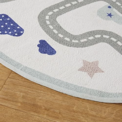 Maisons Du Monde Tapis Enfant Tapis Parcours Route En Coton Recyclé Gris – Image 2