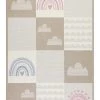 Esprit Tapis Enfant Tapis Plat Réversible Tons Pastels Beige, Rose Et Bleu 70x140