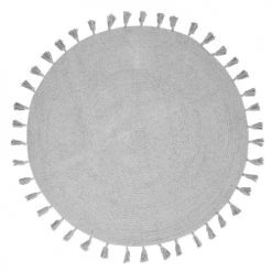 Maisons Du Monde Tapis Enfant Tapis Rond à Pompons En Coton Gris D100