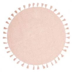 Maisons Du Monde Tapis Enfant Tapis Rond à Pompons En Coton Rose D100