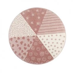 SIGIKID Tapis Enfant Tapis Rond Chambre Enfant Tons De Rose 120 D.