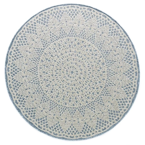 AFK Living Tapis Enfant Tapis Rond Crochet Gris 130x130