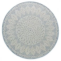 AFK Living Tapis Enfant Tapis Rond Crochet Gris 153x153