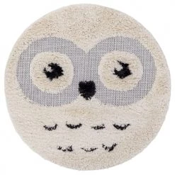 AFK Living Tapis Enfant Tapis Rond Enfant Hibou 120x120