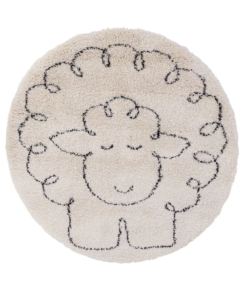 AFK Living Tapis Enfant Tapis Rond Enfant Petit Mouton 120x120