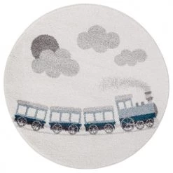AFK Living Tapis Enfant Tapis Rond Enfant Train Vintage120x120
