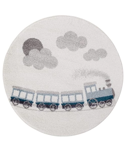 AFK Living Tapis Enfant Tapis Rond Enfant Train Vintage120x120