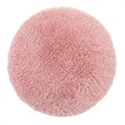 Douceur D'Intérieur Tapis Enfant Tapis Rond Imitation Fourrure Rose D90cm