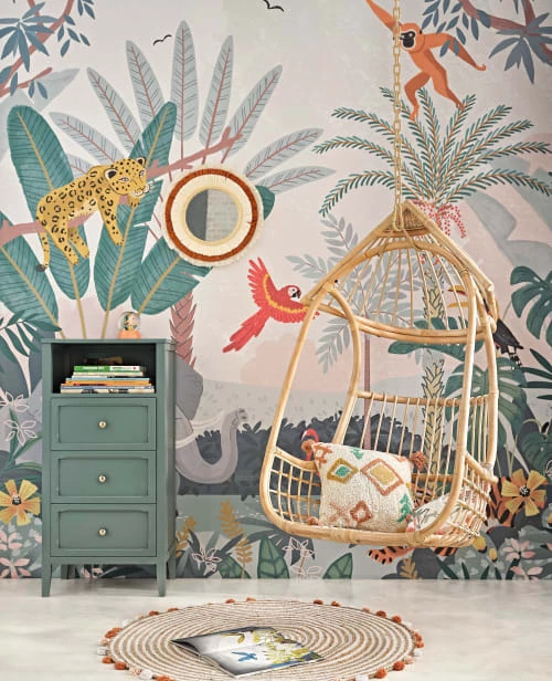 Maisons Du Monde Tapis Enfant Tapis Rond Spirale Coton OEKO-TEX® Et Jute Avec Pompons – Image 4