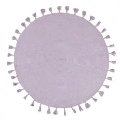 Maisons Du Monde Tapis Enfant Tapis Rond Tissé Parme à Fil Lurex Et Pompons