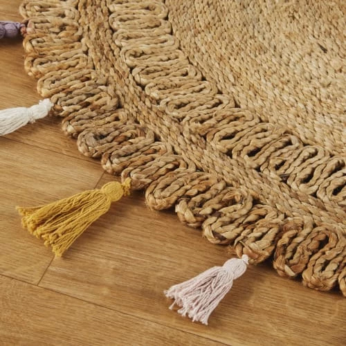 Maisons Du Monde Tapis Enfant Tapis Rond Tressé Jute à Pompons En Coton OEKO-TEX® – Image 2