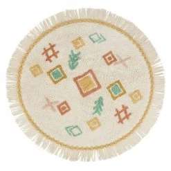 Maisons Du Monde Tapis Enfant Tapis Rond Tufté Motifs Berbères à Franges 120