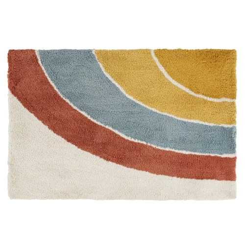 Maisons Du Monde Tapis Enfant Tapis Tufté Arc-en-ciel Rouge, Jaune, Bleu En Coton OEKO-TEX®
