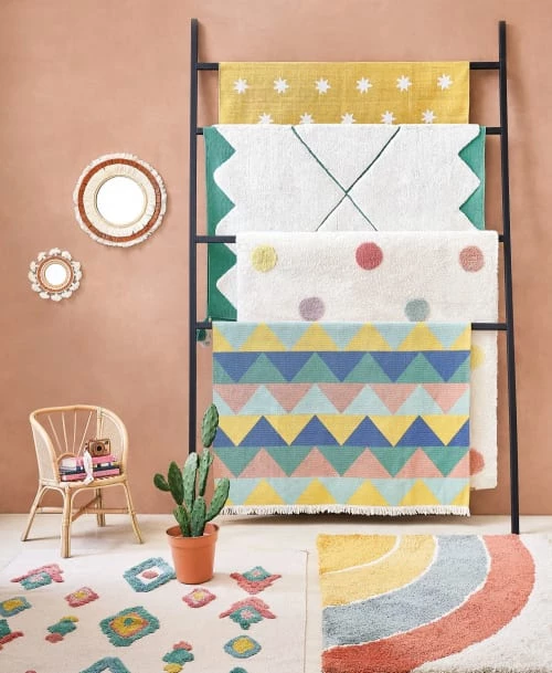 Maisons Du Monde Tapis Enfant Tapis Tufté Arc-en-ciel Rouge, Jaune, Bleu En Coton OEKO-TEX® – Image 3