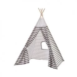 Wadiga Tipis Enfant Tente De Jeu Pour Enfant Tipi Gris Et Blanc Rayures