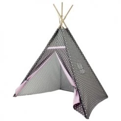 ECD Germany Tipis Enfant Tente De Tipi Gris 115 X 115 X 160 Cm Polyester