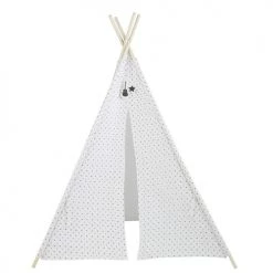 Maisons Du Monde Jouets Enfant Tipi Enfant Blanc Motifs étoiles Noires Et Pin