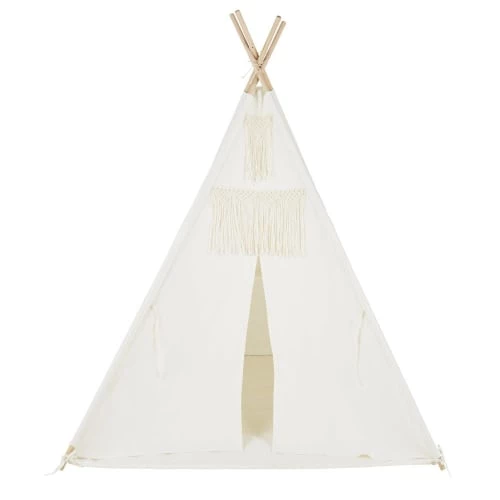 Maisons Du Monde Tipis Enfant Tipi Enfant En Coton Et Bois De Pin Blanc Avec Tapis