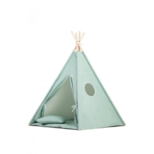 Lignea Kids Tipis Enfant Tipi Fleuri En Coton Vert Menthe