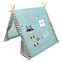 ECD Germany Tipis Enfant Tipi Indien Enfant Polyester Turquoise Gris Et Blanc 117x108x105 Cm