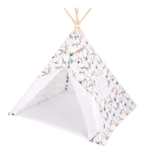 Sevira Kids Tipis Enfant Tipi Tente Enfant Avec Tapis, SAFARI