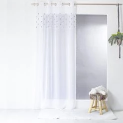 Decostars Rideaux Enfant Voilage Sablé Avec Top Cœurs Polyester Beige 240x140cm